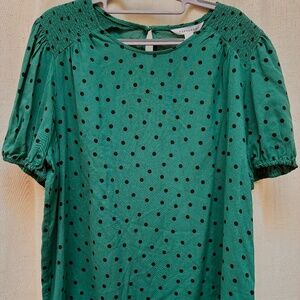 Teal Polka Dot Top